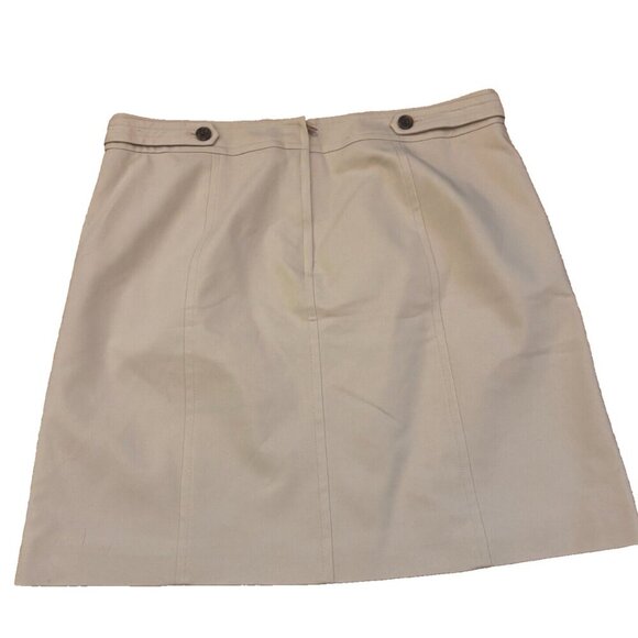 $88 NWT Ann Taylor Compact Doubleweave in Cashew Beige Stretch Cotton Skirt 14 - Picture 2 of 4